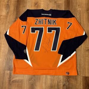 Vintage New York Islanders Hockey Jersey Alexei Zhitnik Signed Koho Size 2XL NHL